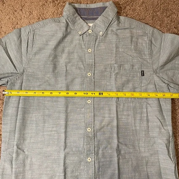 Hurley Surf Style Button Up Down Adult Mens Size Medium Blue Cotton Dress Shirt - Picture 6 of 9